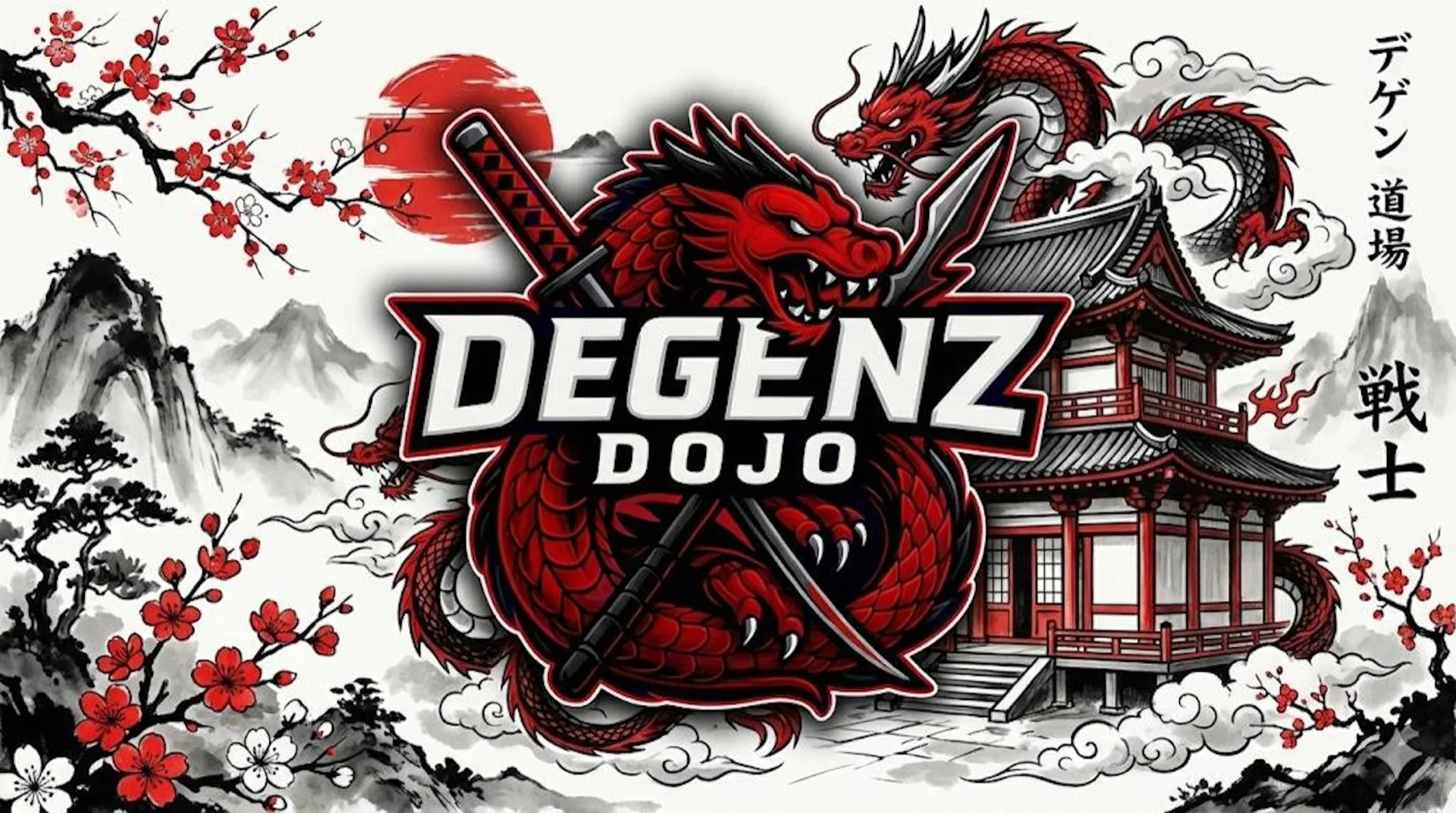 DegenZDojo — banner with Kick stream branding